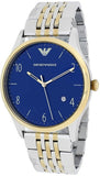 Emporio Armani Classic Quartz Blue Dial Two Tone Steel Strap Watch For Men - AR1868