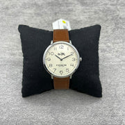Coach Slim Easton White Dial Brown Leather Strap Watch for Women - 14502682