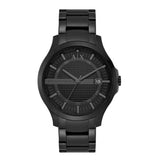 Armani Exchange Hampton Chronograph Black Dial Black Steel Strap Watch For Men - AX2104