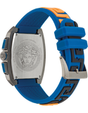 Versace Iconic Dominus Chronograph Blue Dial Blue Rubber Strap Watch For Men - VE6H00323