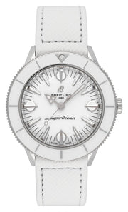 Breitling Superocean Heritage '57 Pastel Paradise White Dial White Leather Strap Watch for Women - A10340A71A1X1