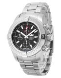 Breitling Super Avenger Chronograph 48 Black Dial Silver Steel Strap Watch for Men - A13375101B1A1