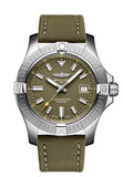 Breitling Avenger Automatic GMT 43 Green Dial Green Nylon Strap Watch for Men - A17318101L1X1