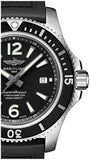 Breitling Superocean II 44mm Black Dial Black Rubber Strap Watch for Men - A17367D71B1S2