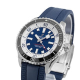 Breitling Superocean Automatic 44 Blue Dial Blue Rubber Strap Watch for Men - A17376211C1S1