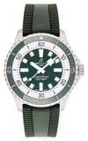 Breitling Superocean Automatic 44 Green Dial Green Rubber Strap Watch for Men - A17376A31L1S1