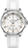 Breitling Superocean Automatic 36 White Dial White Rubber Strap Watch for Men - A17377211A1S1