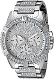 Guess Zeus Multifunction Diamonds Silver Dial Silver Steel Strap Watch for Men - GW0209G1