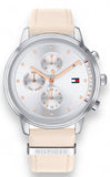 Tommy Hilfiger Blake Chronograph Silver Dial Pink Leather Strap Watch For Women - 1781906
