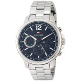 Tommy Hilfiger London Chronograph Quartz Blue Dial Silver Steel Strap Watch for Men - 1791534