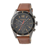 Coach Sullivan Chronograph Black Dial Brown Leather Strap Watch for Men - 14602070