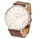 Coach Perry White Dial Brown Leather Strap Watch for Women - 14503154