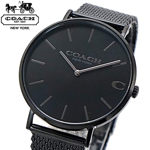 Coach Charles Woven Stainless Steel Bracelet Watch Black