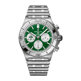 Breitling Chronomat B01 42 Six Nations Ireland Green Dial Silver Steel Strap Watch for Men - AB0134A91L1A1