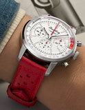 Breitling Top Time B01 Ford Thunderbird White Dial Red Leather Strap Watch for Men - AB01766A1A1X1