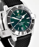 Breitling Superocean Heritage B20 Automatic 42 Green Dial Black Mesh Bracelet Watch for Women - AB2010121L1S1