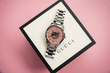 Gucci G Timeless Quartz Mother of Pearl Pink Dial Silver Steel Strap Watch for Women - YA1264166