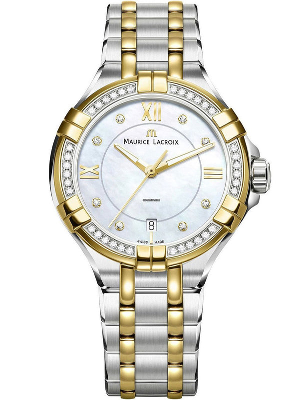 Maurice Lacroix Aikon Diamonds Mother of Pearl Dial Two Tone Steel