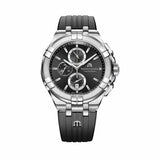 Maurice Lacroix Aikon Chronograph Black Dial Black Leather Strap Watch for Men - AI1018-SS001-330-2