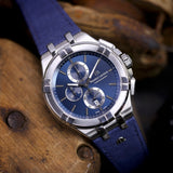 Maurice Lacroix Aikon Chronograph Blue Dial Blue Leather Strap Watch for Men - AI1018-SS001-430-1