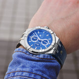 Maurice Lacroix Aikon Chronograph Blue Dial Blue Leather Strap Watch for Men - AI1018-SS001-430-1