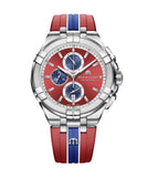 Maurice Lacroix Aikon Beach Volley Vikings Limited Edition Red Dial Red Rubber Strap Watch for Men - AI1018-SS001-530-6