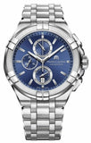 Maurice Lacroix Aikon Chronograph Blue Dial Silver Steel Strap Watch for Men - AI1018-SS002-430-1