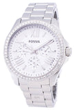 Fossil Cecile Chronograph Silver Dial Silver Steel Strap Watch for Women - AM4481