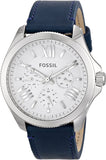 Fossil Cecile White Dial Blue Leather Strap Watch for Women - AM4531