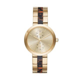 Michael Kors Garner Multifunction Gold Dial Two Tone Steel Strap Watch For Women - MK6471