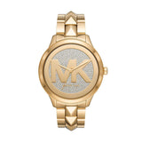 Michael Kors Runway Mercer Crystals Gold Dial Gold Steel Strap Watch For Women - MK6714