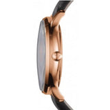 Emporio Armani Classic Quartz Mother of Pearl Dial Brown Leather Strap Watch For Women - AR1601