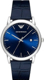 Emporio Armani Dress Quartz Blue Dial Blue Leather Strap Watch For Men - AR2501