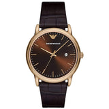 Emporio Armani Luigi Classic Brown Dial Brown Leather Strap Watch For Men - AR2503