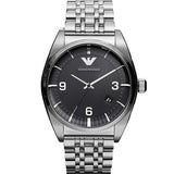 Emporio Armani Classic Analog Black Dial Silver Steel Strap Watch For Men - AR0369