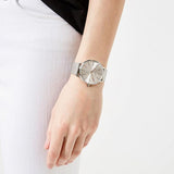 Armani Exchange Lola Analog Silver Dial Silver Mesh Strap Watch For Women - AX5535