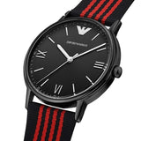 Emporio Armani Kappa Black Dial Two Tone NATO Strap Watch For Men - AR11015