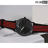 Emporio Armani Kappa Black Dial Two Tone NATO Strap Watch For Men - AR11015