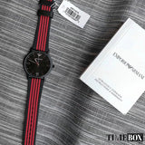 Emporio Armani Kappa Black Dial Two Tone NATO Strap Watch For Men - AR11015