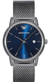 Emporio Armani Luigi Quartz Blue Dial Grey Mesh Bracelet Watch For Men - AR11053