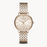 Emporio Armani Dress Quartz Rose Gold Dial Rose Gold Steel Strap Watch For Women - AR11062