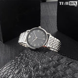 Emporio Armani Kappa Quartz Grey Dial Silver Mesh Bracelet Watch For Men - AR11068