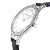 Emporio Armani Aurora Quartz Mother Of Pearl White Dial Blue Leather Strap Watch For Women - AR11090