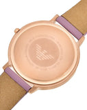 Emporio Armani Kappa Mother Of Pearl White Dial Pink Leather Strap Watch For Women - AR11130