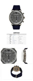 Emporio Armani Aviator Quartz Grey Dial Blue Fabric Strap Watch For Men - AR11144