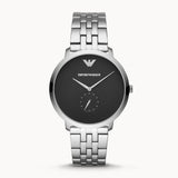 Emporio Armani Classic Quartz Black Dial Silver Steel Strap Watch For Men - AR11161