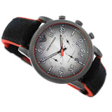 Emporio Armani Chronograph Quartz Grey Dial Black Leather Strap Watch For Men - AR11174