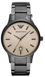 Emporio Armani Renato Quartz Beige Dial Grey Steel Strap Watch For Men - AR11183