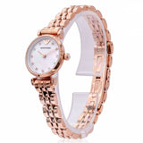 Emporio Armani Gianni T-Bar Mother of Pearl Dial Rose Gold Steel Strap Watch For Women - AR11203