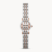 Emporio Armani Gianni T Bar Quartz Blue Dial Two Tone Steel Strap Watch For Women - AR11222